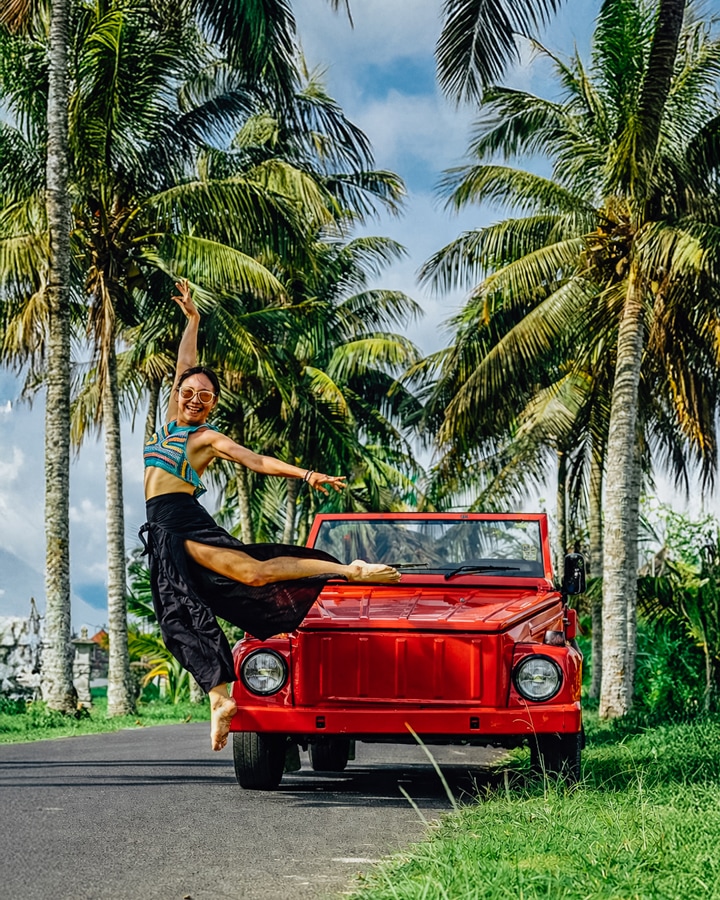 Majestic VW Tours experience surrounded by tropical landscapes in Bali