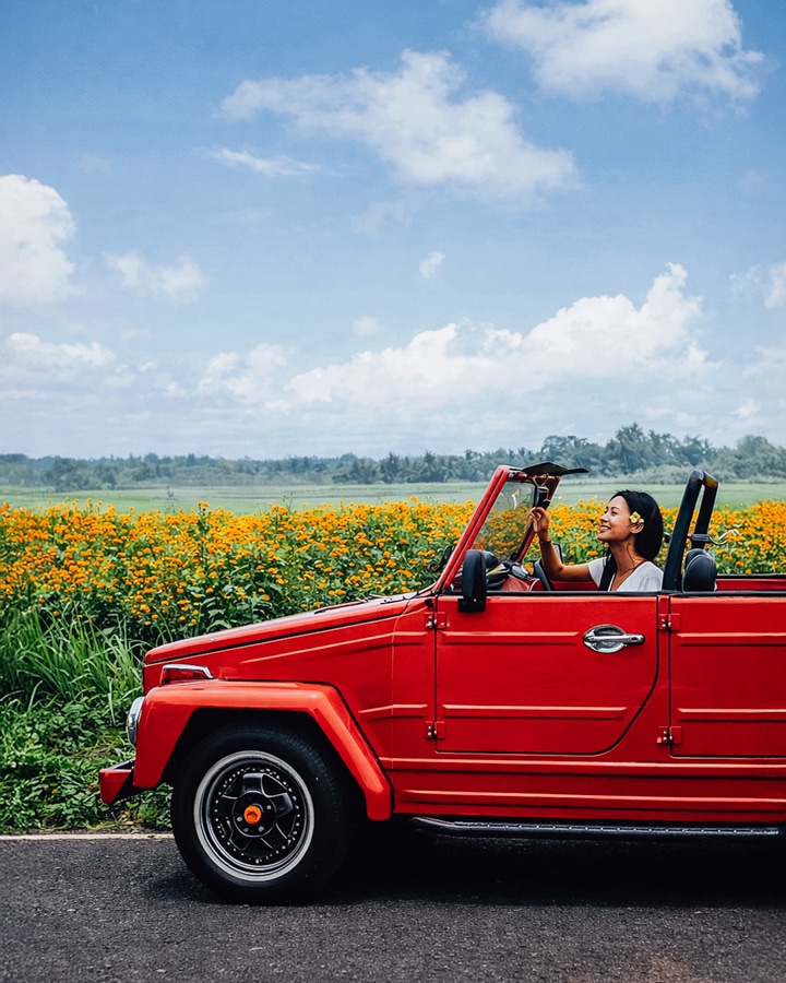Tourists relaxing during a Majestic VW Tours experience in Bali