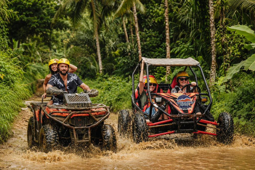 Comparison between ATV quad bike and UTV jungle buggy adventures in Bali at Pertiwi Adventure