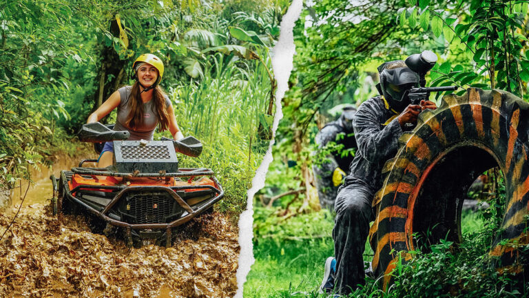 Pertiwi Adventure Bali ATV ride and paintball combo package with thrilling quad bike adventure and outdoor paintball activities in Bali