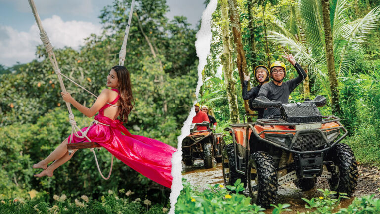 Pertiwi Adventure Bali ATV ride and jungle swing combo package with quad bike adventure and scenic tropical swing experience in Bali