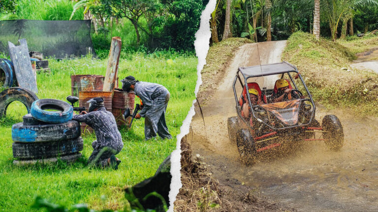 Pertiwi Adventure Bali UTV buggy and paintball combo package with off road buggy adventure and outdoor paintball activities in Bali