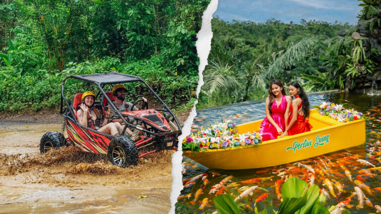 Pertiwi Adventure Bali UTV buggy and jungle swing combo package with off road buggy adventure and scenic tropical swing experience in Bali