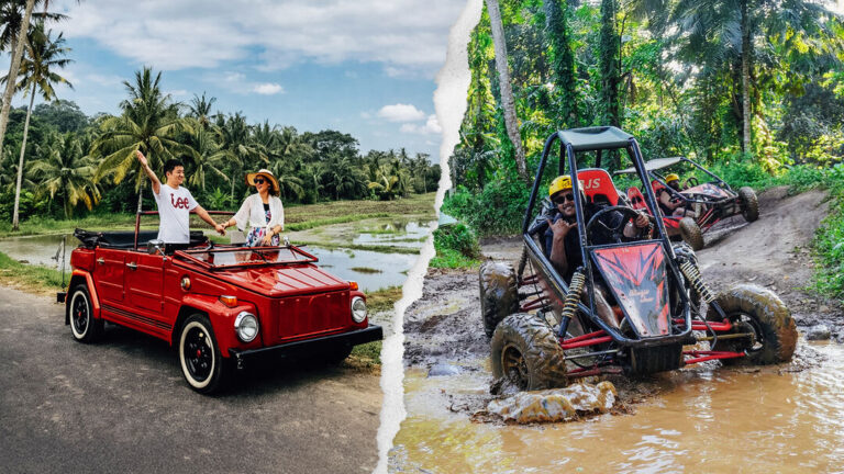Pertiwi Adventure Bali VW tour and UTV buggy combo package with classic Volkswagen safari adventure and off road buggy experience in Bali