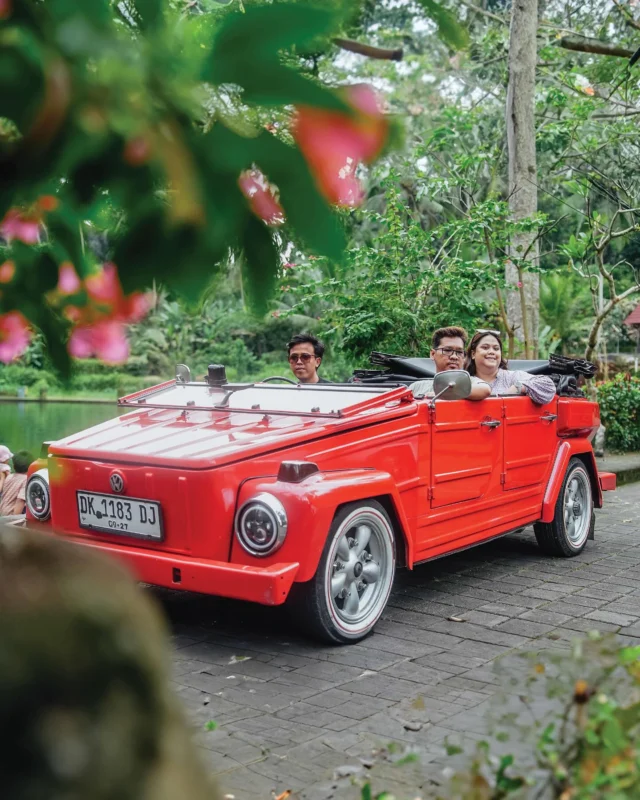A peaceful pause in the middle of your classic journey. Our VW Tour takes you to beautiful cultural stops like Taman Mumbul, where nature and tradition meet in perfect harmony. Slow ride. Pure Bali vibes.