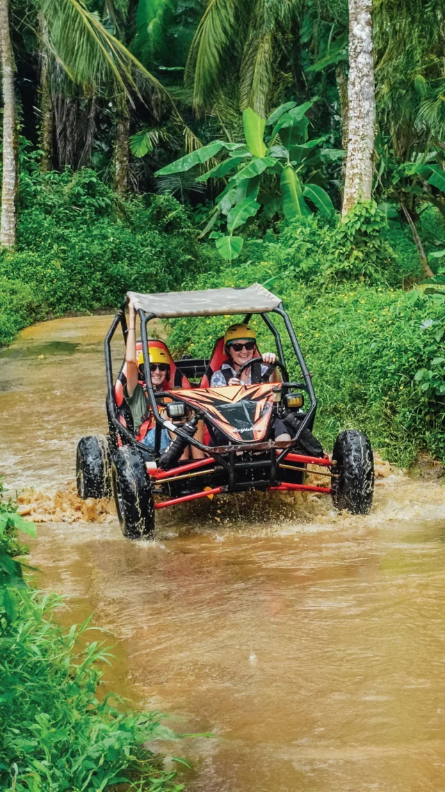 Water splashing. Adrenaline rising. Our UTV Jungle Buggy charges through wet and muddy tracks for a full-throttle off-road experience. If you love getting dirty, this ride is for you.