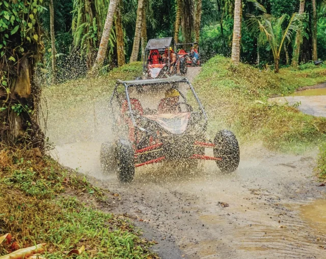 Wet track. Private route. Pure happiness. Our Jungle Buggy UTV takes you through a private, rain-splashed track built for fun, laughter, and light adrenaline. Easy to ride. Hard to forget.