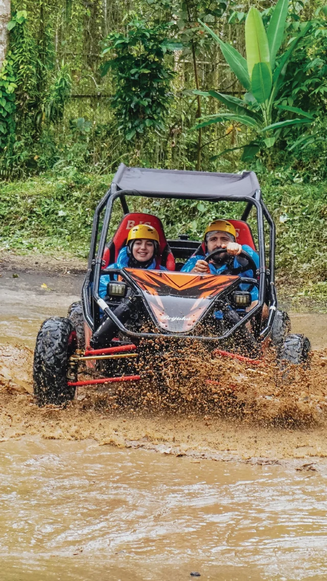 Into the jungle. Into the mud. Into the adventure. Our UTV Jungle Buggy takes you through the Jurassic Jungle Track—wet, muddy, and surrounded by forest vibes in New Ubud. Wild terrain, pure adrenaline, unforgettable ride.