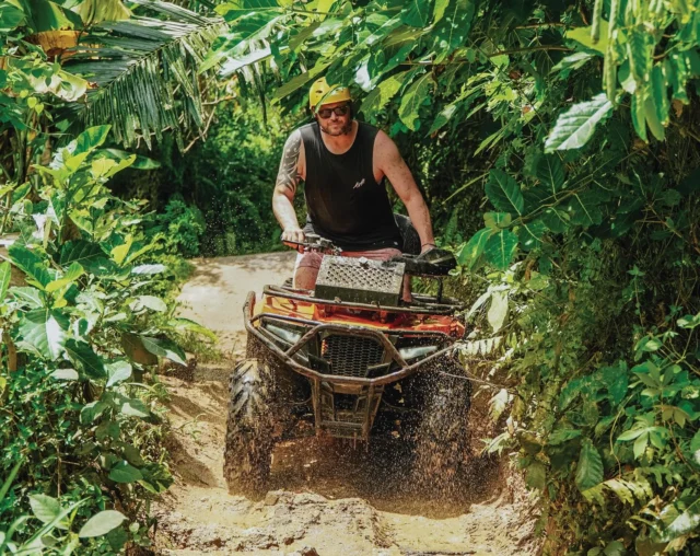 Mud below. Jungle around. Adrenaline on. This ATV ride takes you through muddy forest trails designed to feel natural, wild, and completely private. Real adventure, the way it should be.