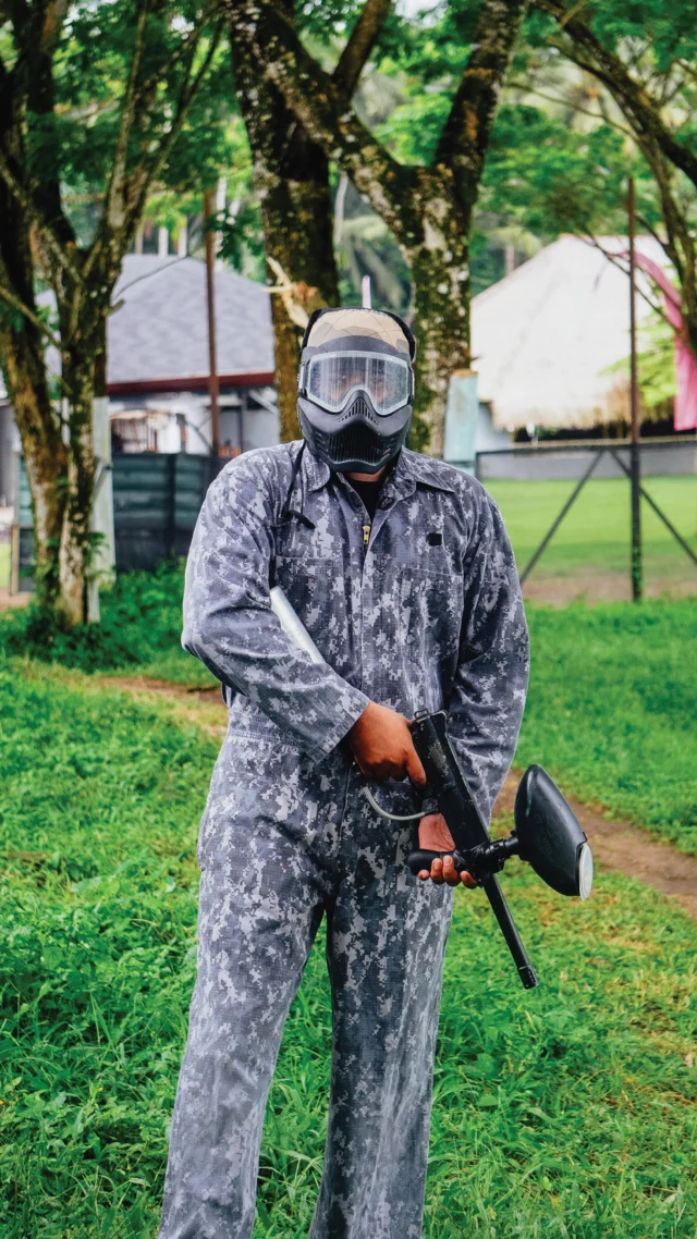 Things got intense… real quick Hide. Aim. Run. Bright colors flying laughter everywhere All happening inside the biggest tropical paintball arena in Bali Fast, fun, and a little bit chaotic. Would you play it safe… or go all in?