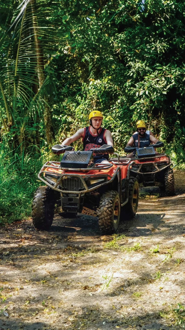Got your Bali adventure plans? Make room for a little mud! Bring your friends, your partner, or the whole family for an ATV ride through tropical jungle trails at Pertiwi Adventure. Ride solo or go tandem, splash through muddy tracks, and enjoy one of Bali’s longest ATV experiences on our private track. Good company, muddy trails, and memories you’ll be talking about long after the ride.