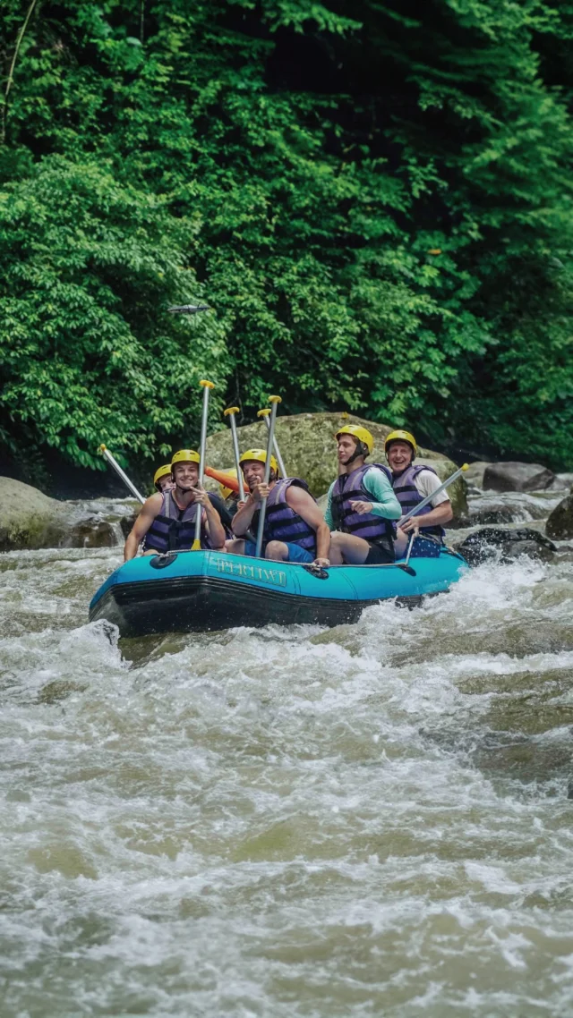 Ready for some river fun in Bali? Grab a paddle, bring your favorite people, and get ready for an exciting ride down the Ayung River! From fun rapids and refreshing splashes to lush jungle views, every moment brings something to smile about. A little teamwork, a lot of laughter, and a rafting adventure you’ll remember long after your Bali holiday.